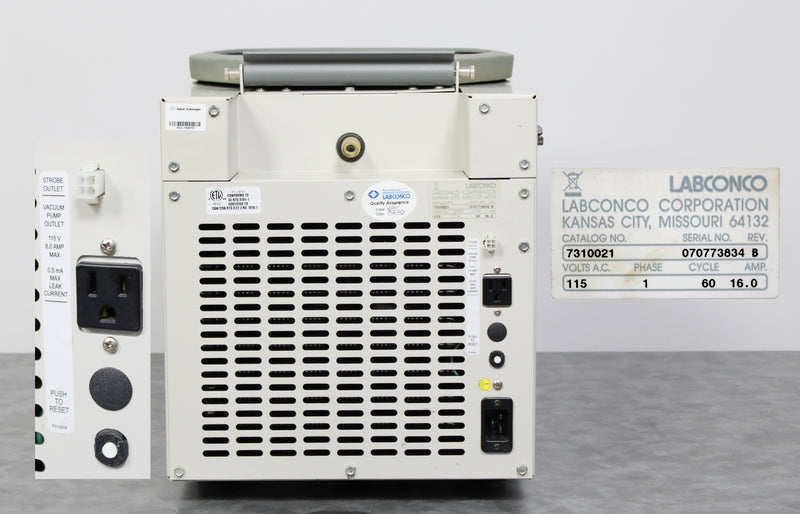 Labconco CentriVap Refrigerated Centrifugal Vacuum Concentrator 7310021 w Rotors