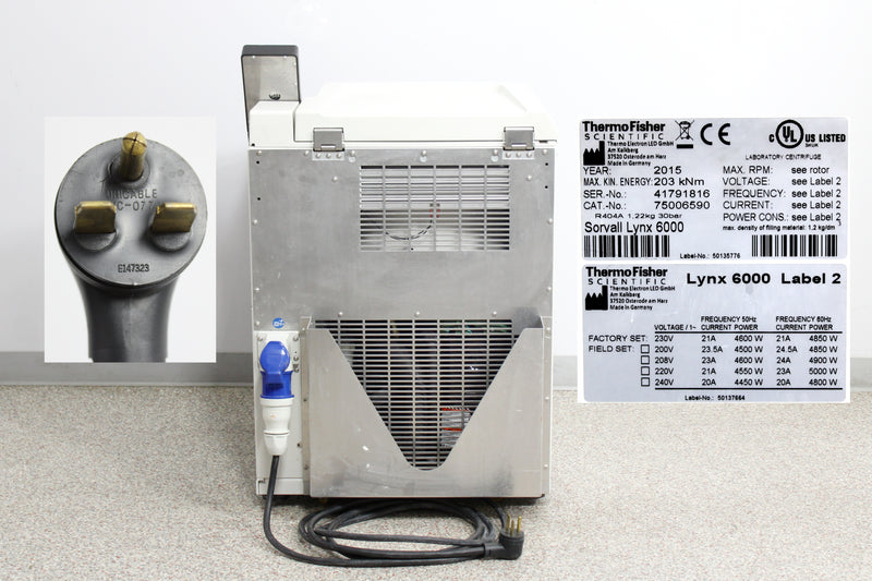 Thermo Sorvall Lynx 6000 Refrigerated Floor Centrifuge w/ Fiberlite F14-14x50cy