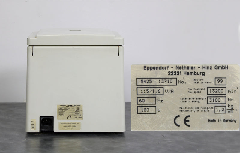 Eppendorf 5415D Benchtop Microcentrifuge 5425 with F45-24-11 Rotor & Lid