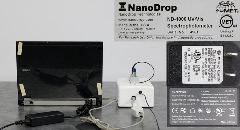 NanoDrop 1000 ND-1000 UV/Vis Spectrophotometer with Dell Laptop & Software