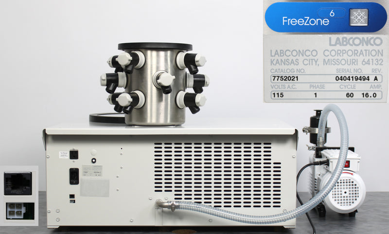 Labconco FreeZone 6 -50°C Benchtop Freeze Dryer Lyophilizer 7752021