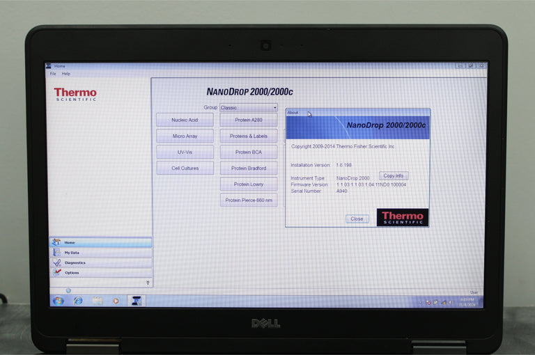 Thermo Scientific NanoDrop 2000 UV-Vis Spectrophotometer w/ Laptop & Software
