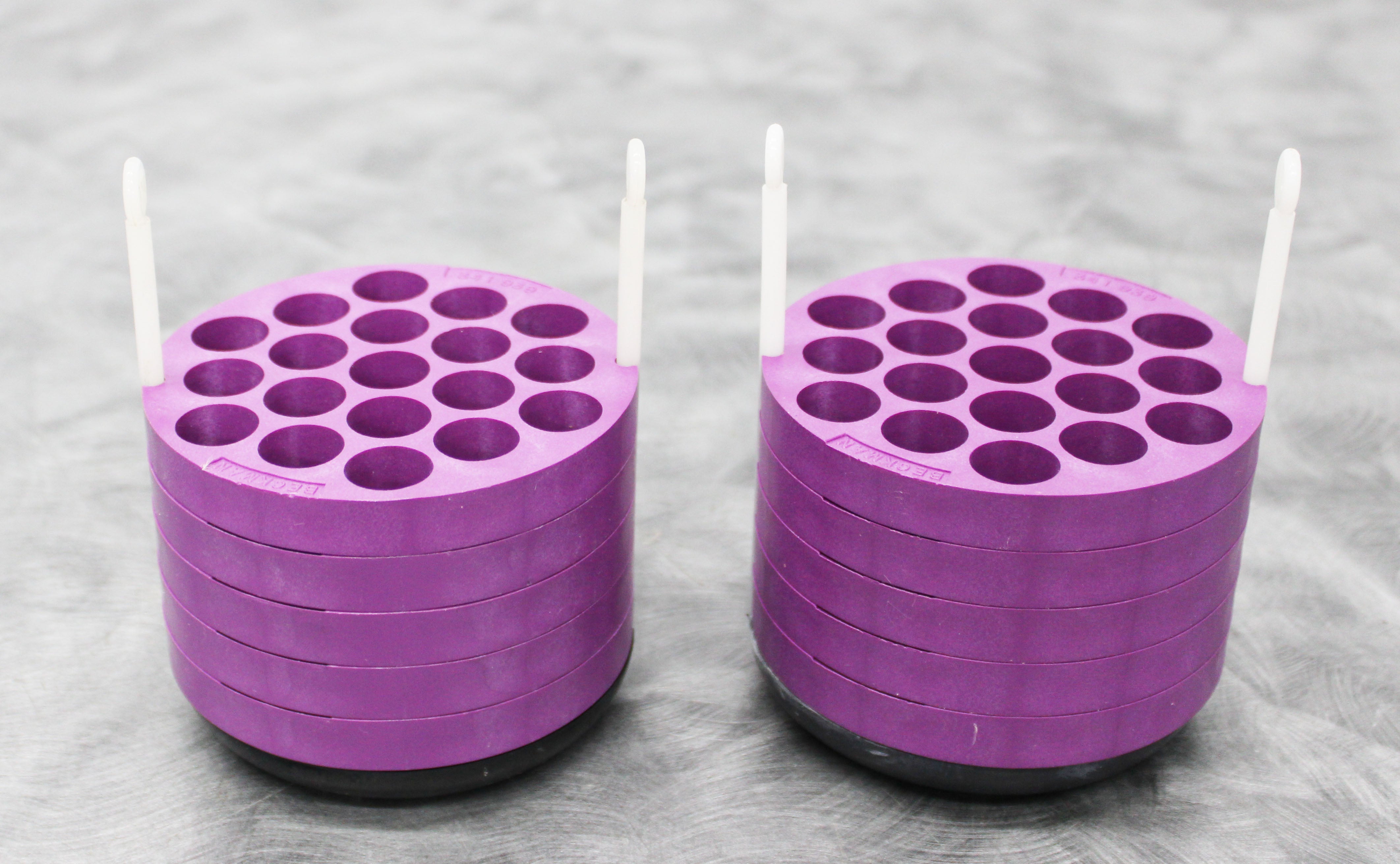 x2 Beckman Coulter 341939 Centrifuge Rotor Tube Adapters 19x12mL 5Dis