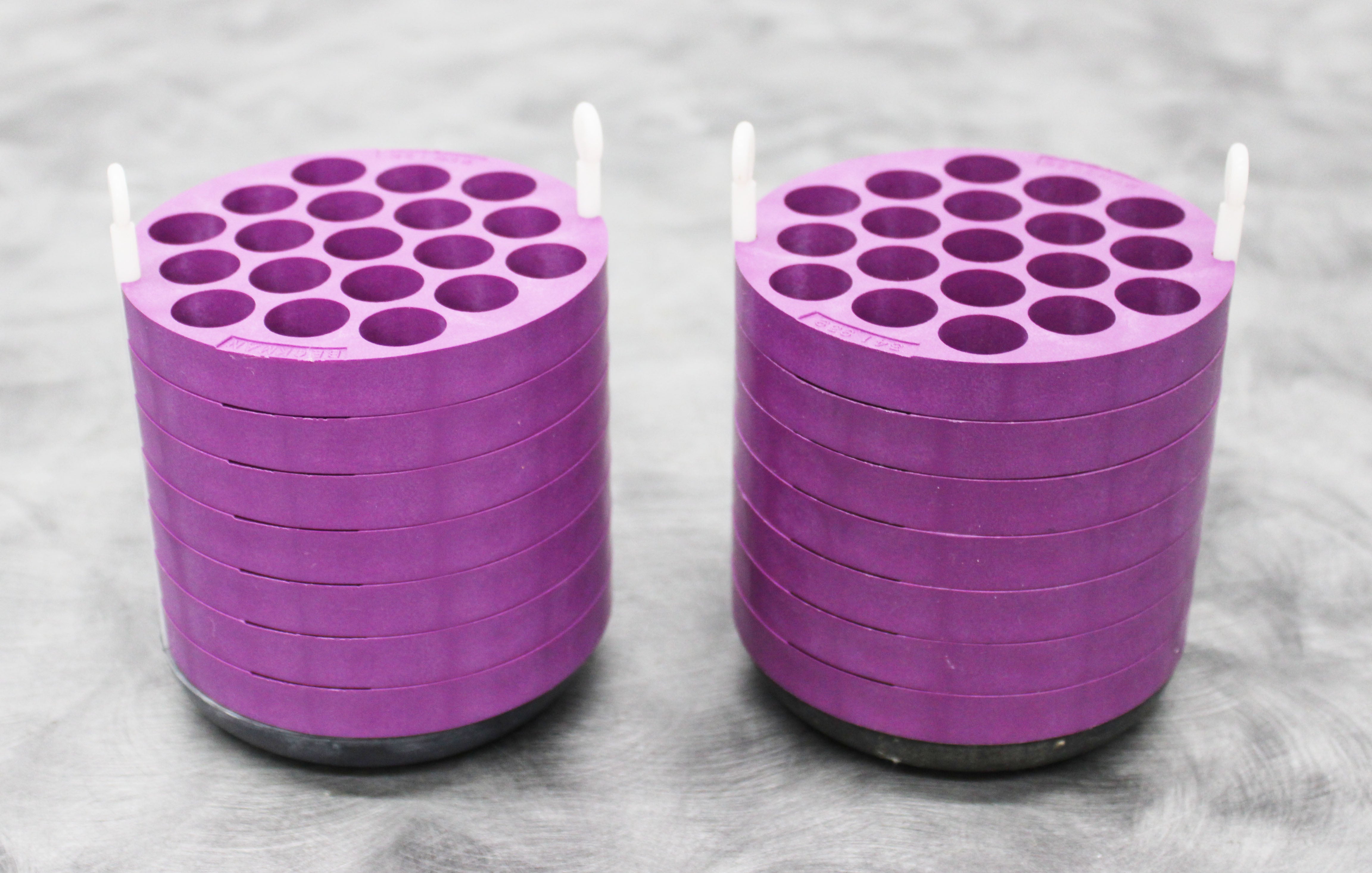 x2 Beckman Coulter 341939 Centrifuge Rotor Tube Adapters 19x12mL 7Dis