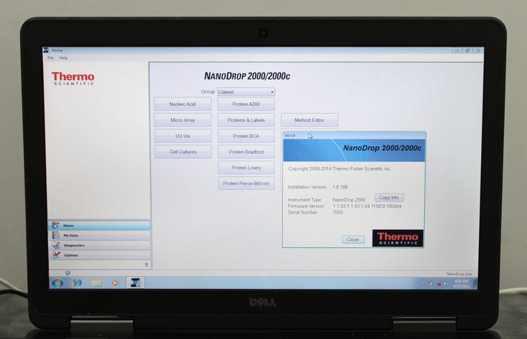 Thermo Scientific NanoDrop 2000 UV-Vis Spectrophotometer with Laptop & Software