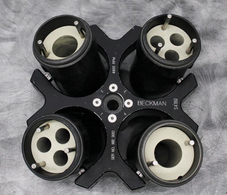 Beckman Coulter S4180 Centrifuge Swing Bucket Rotor 4 Buckets and Adapters