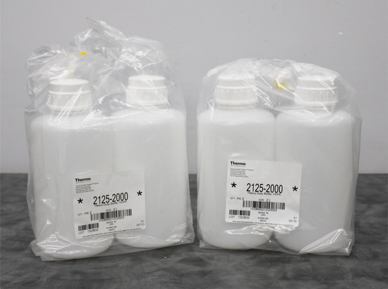 x2 Thermo Scientific 2125-2000 Nalgene Heavy-Duty Sample Bottles w/Screw Caps 2L
