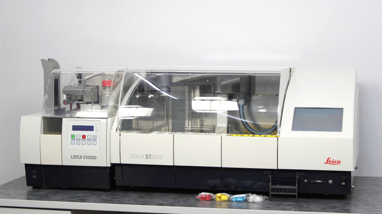 Leica ST5020 Automated Slide Stainer 14047533623 with CV5030 Coverslipper
