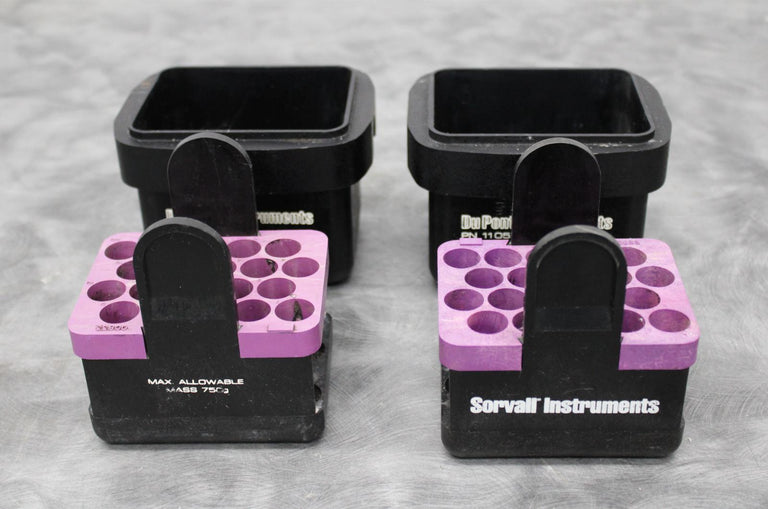 x2 Dupont / Sorvall 11053 Centrifuge Swing Buckets with 20 x 15mL Adapters 00833