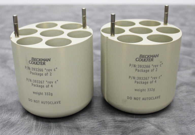 x2 Beckman Coulter 393266 Centrifuge Swing-Bucket 7x50mL Conical Rotor Adapter