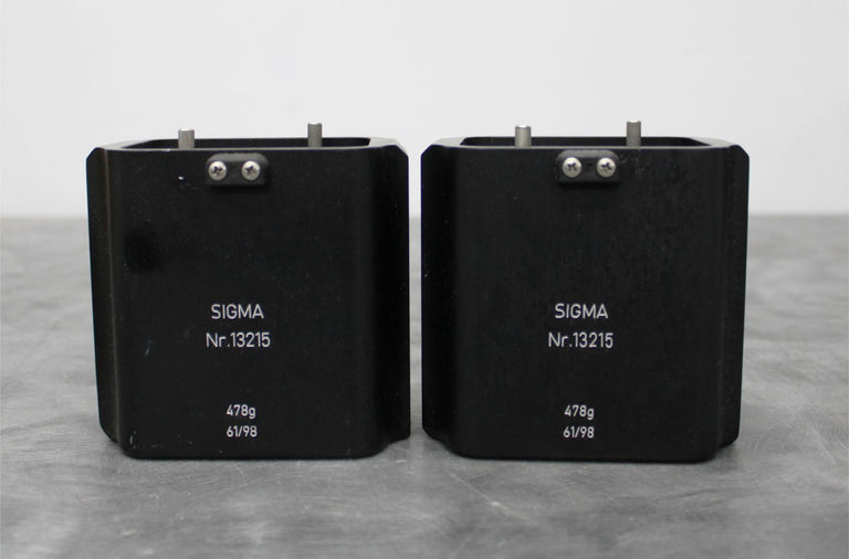 x2 Sigma 13215 Centrifuge 750mL Rotor Buckets w/ (2) 4x15mL Adapters 18016