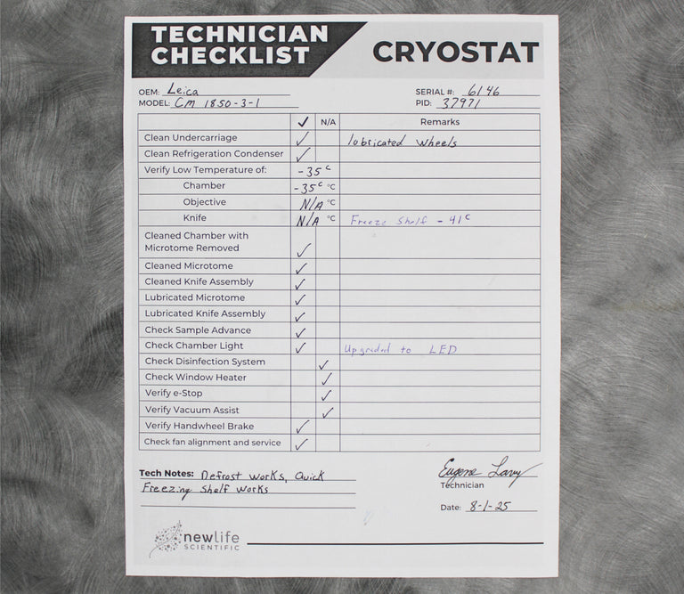 Leica CM1850-3-1 Cryostat Microtome 047131148 and Blade Holder