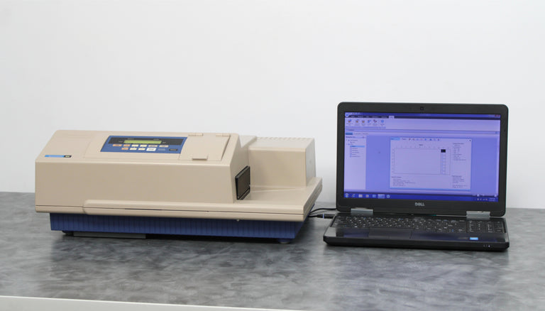 Molecular Devices SpectraMax M5 Multi-Mode Microplate Reader and Laptop