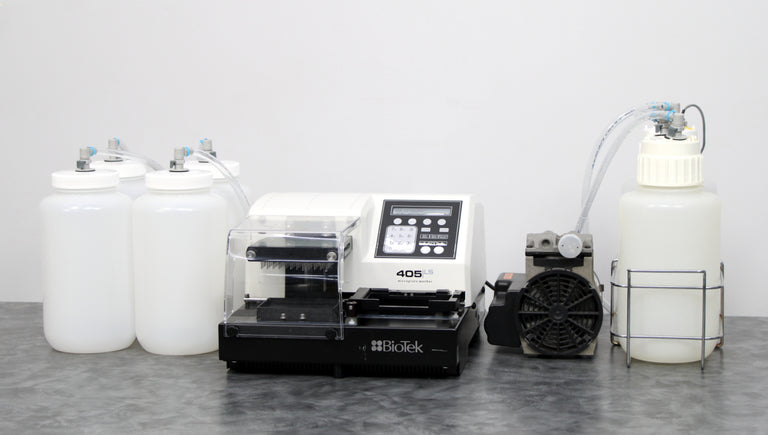 BioTek 405LS 96-Well Microplate Washer 405LSRV with Bottles and Vacuum Pump