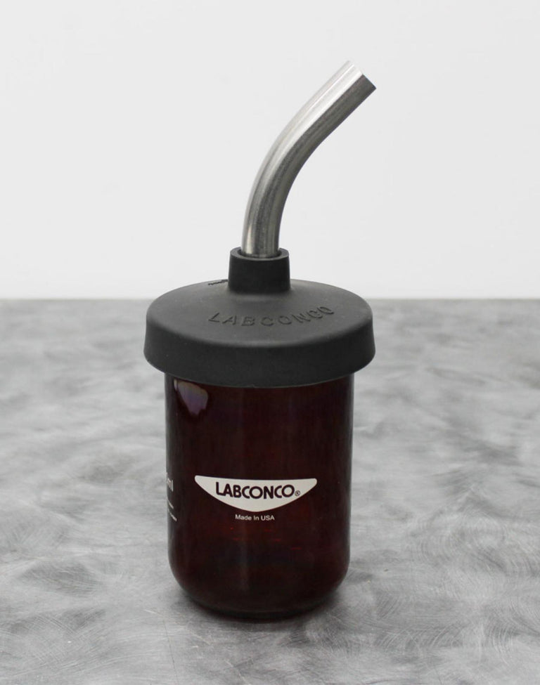 Labconco 7542801 Amber Fast-Freeze Flask 600mL with Cap and SS 45º Adapter