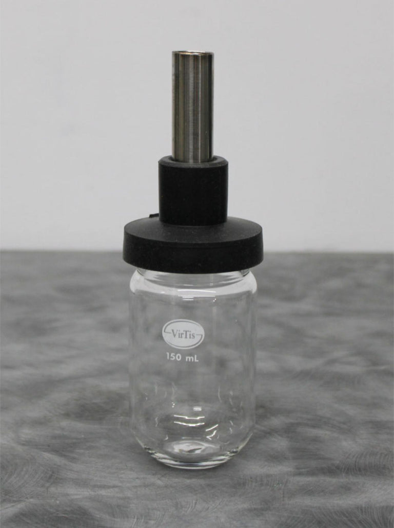 VirTis 150mL Fast-Freeze Lyophilizing Flask with Cap and SS Straight Adapter