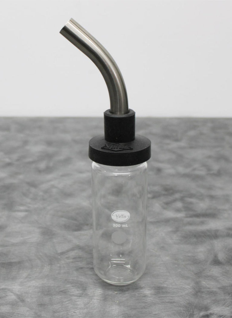 VirTis 300mL Fast-Freeze Lyophilizing Flask with Cap and SS 45º Adapter
