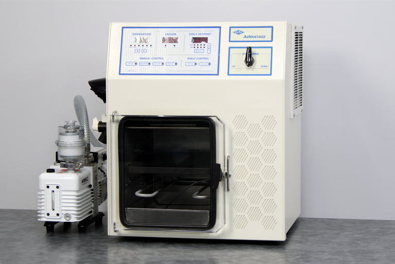 VirTis Advantage XL Stoppering Shelf Tray Freeze Dryer 360065 with Vacuum Pump