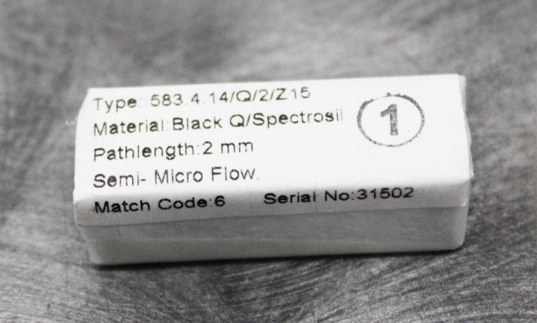 New Hellma Absorption Cuvette 2mm Semi-Micro Flow-Through Cell 583414/Q/2/Z15