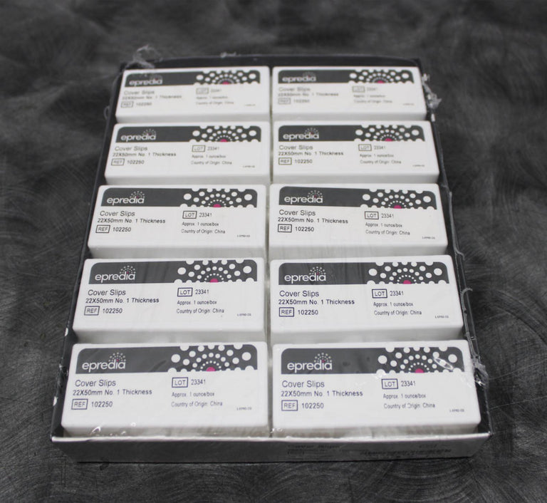 Epredia Microscope Cover Slips 22x50mm No.1 Thickness Case of 10 /70 Slips Each