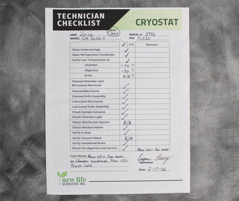 Leica CM3050S-3-1-1 Cryostat Microtome with Blade Holder and Foot Switch