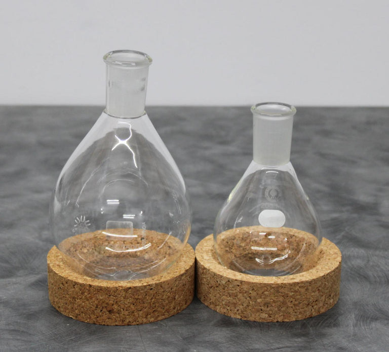 United Scientific 500mL and Ace 300mL Recovery Pear-Shaped Round Bottom Flasks