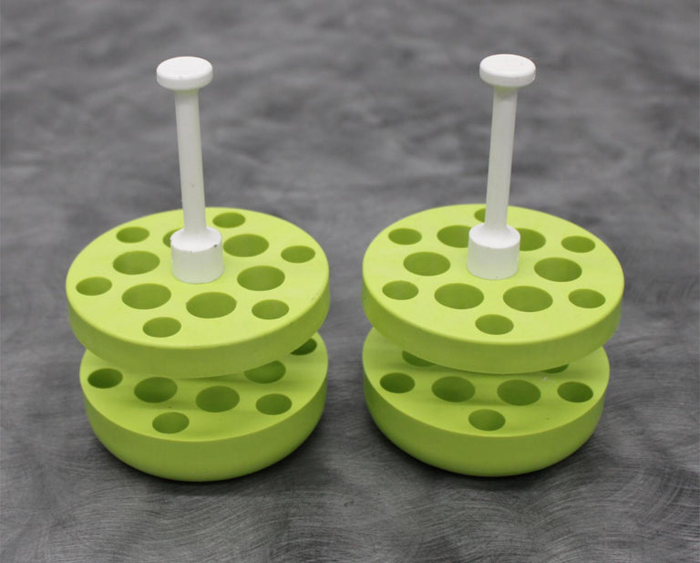 x2 Beckman Coulter 358991 Aerosolve Canister Tube Racks 6x 15mL and 6x 3-5mL