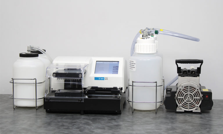 Agilent BioTek 405TS Microplate Washer 96-Well Manifold with Pump and Bottles