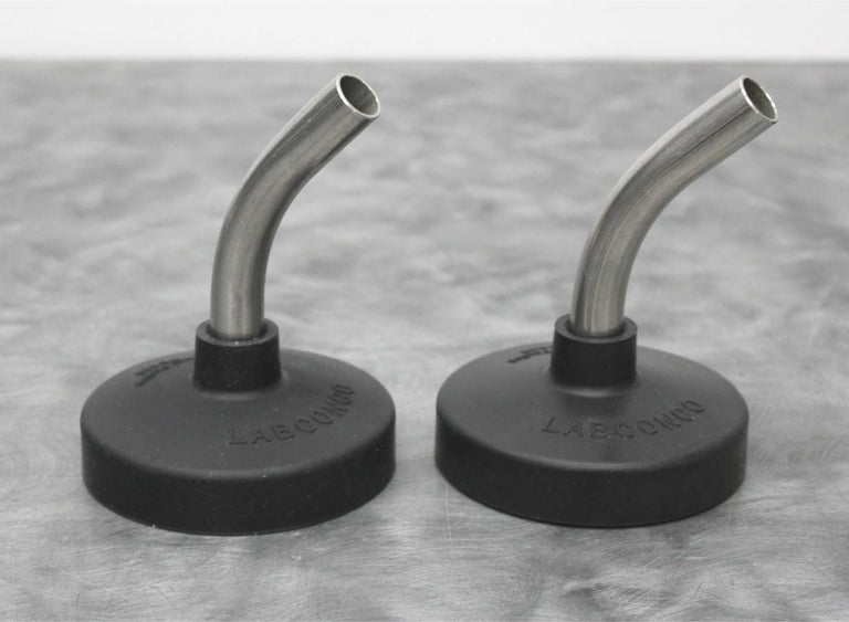 2x Labconco Freeze Dryer 600mL Flask Tops 75444 with 45 Degree SS Adapter