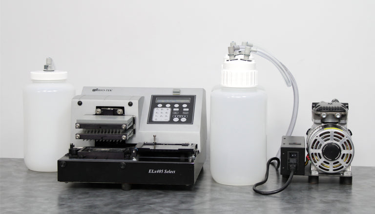 BioTek ELx405 Select ELX405UVS Microplate Washer with Pump and Bottles