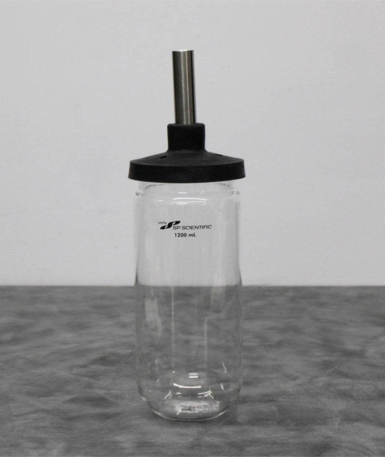 SP Scientific VirTis Wide Mouth 1200mL Flask - Cap with Straight SS Adapter