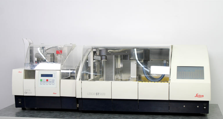 Leica ST5020 Automated Slide Stainer and CV5030 Coverslipper with TS5025 Station