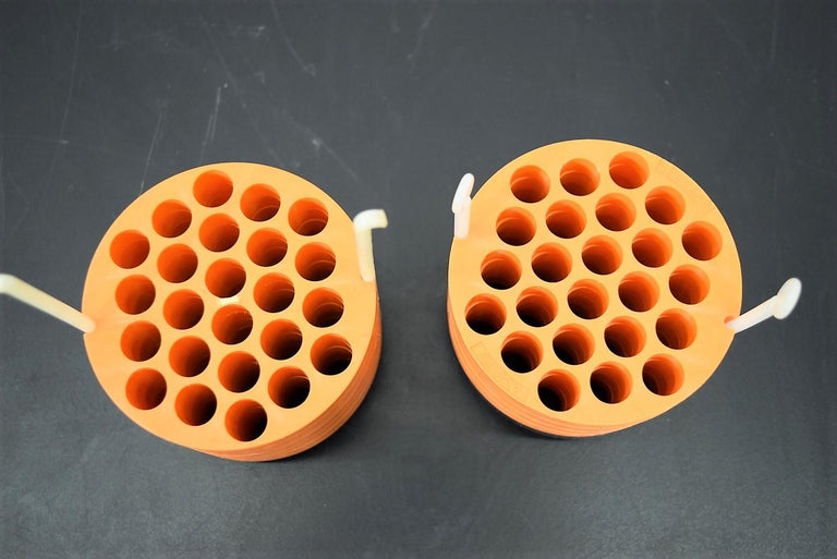 (2) Beckman 339179 24-Place Orange Disc Adapter 7-10mL for Rotor Buckets