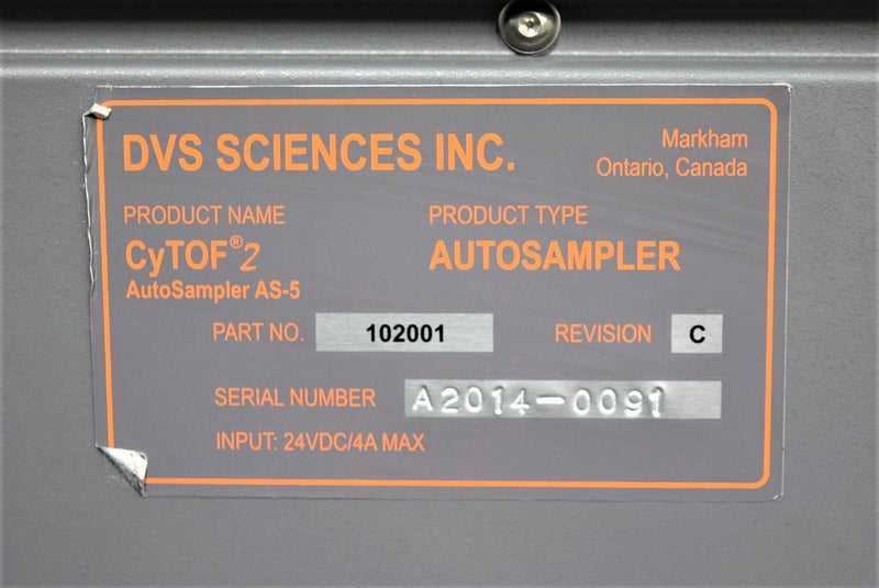 DVS Sciences CyTOF 2 AS-5 AutoSampler for Mass Cytometer with 90-Day Warranty