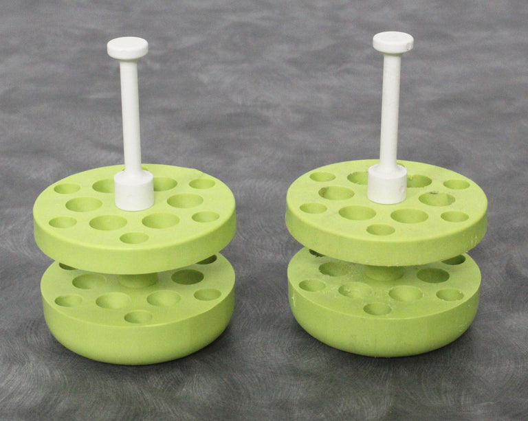 Lot of 2 Beckman Green Adapter 359487 6x15mL and 6x 3-5ml for Areosolve Buckets