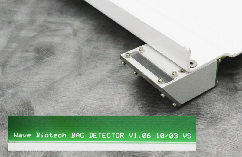 GE Wave Biotech Bottom Plate and Bag Detector view with the version tag