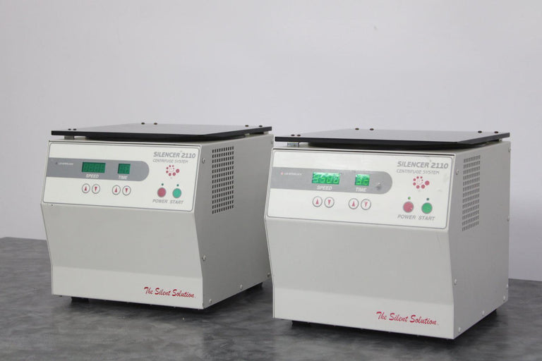 Lot of 2 Global Focus Marketing & Dist. Silencers 2110E Benchtop Centrifuges