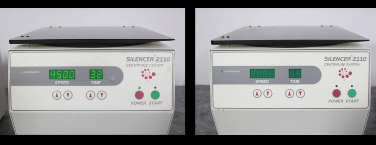 Lot of 2 Global Focus Marketing & Dist. Silencers 2110E Benchtop Centrifuges