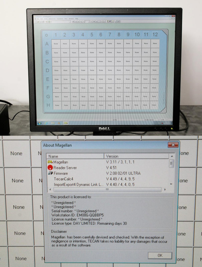 Tecan ULTRA A-5082 Microplate Reader with PC and Magellan Software
