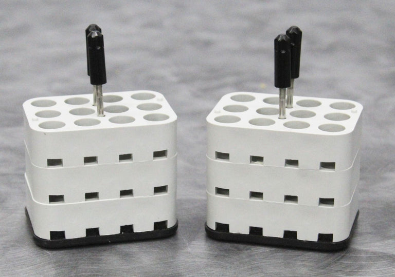 Lot of 2 Heraeus Sepatech Grey Rectangle Rotor Bucket Adapters 12 x 5-7mL