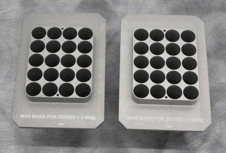 x2 Genevac HT4 Max Mass Series 1=900g 20x5-7mL 2-Part Sample Tube Holders 1326