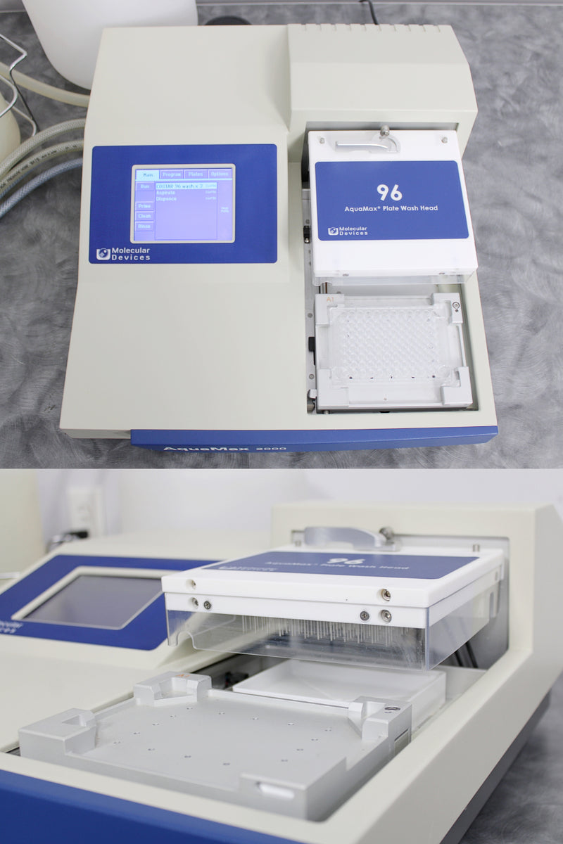 Molecular Devices AquaMax 2000 Microplate Washer AQ2K w/ Bottles & 96-Well Head
