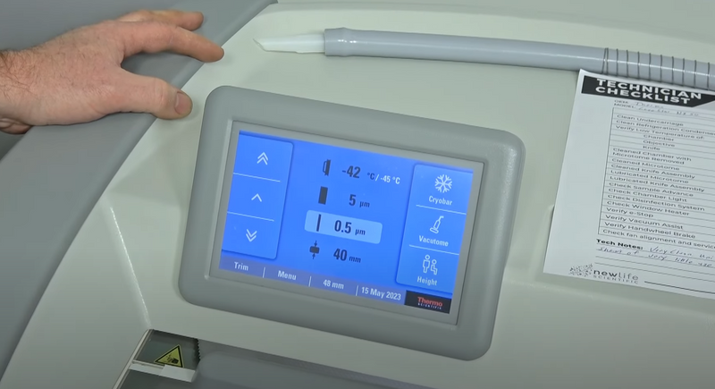 Overview of the Thermo Scientific CryoStar NX50 HOVP Cryostat with Knife Assembly