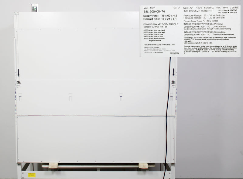 Thermo Scientific 1300 Series A2 5ft Class II Biological Safety Cabinet 1371