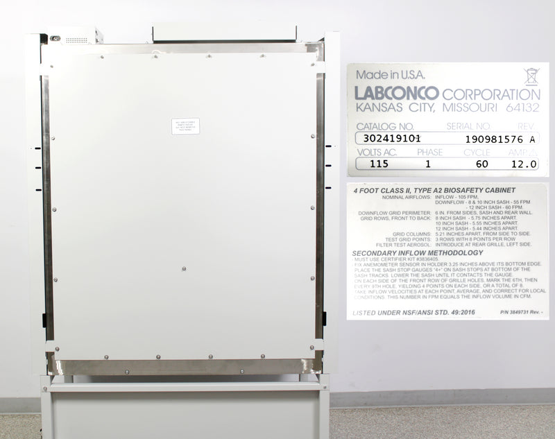 Labconco Purifier Logic+ 4ft Class II A2 Biological Safety Cabinet With Stand