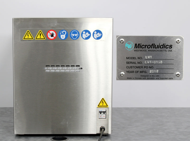 Microfluidics LV1 Low Volume Microfluidizer Processor Homogenizer Cell Disruptor