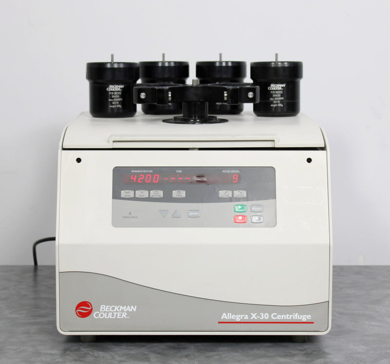 Beckman Coulter Allegra X-30 Benchtop Centrifuge B06314 w/ SX4250 Rotor
