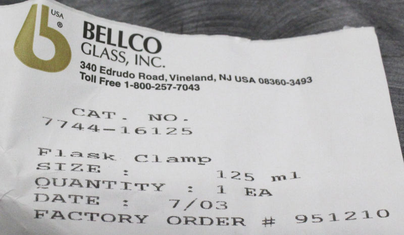 x9 New Bellco Stainless Steel Glass Erlenmeyer Flask Clamps 125mL 7744-16125