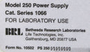 BRL Life Technologies Model 250 Electrophoresis Power Supply Cat. No. 1066