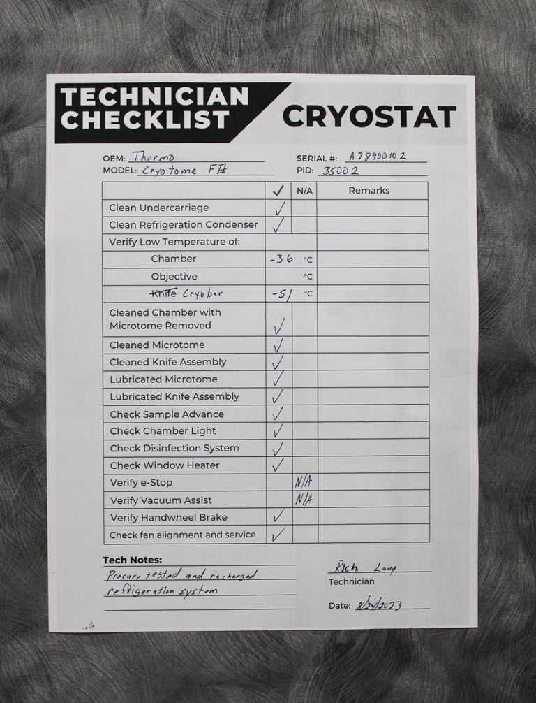 Thermo Shandon Cryotome FE Cryostat Microtome A78900102 with Blade Holder